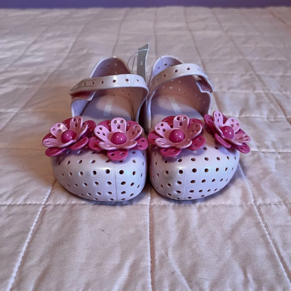 Mini Melissa Pink Floral Kids Dress Shoes